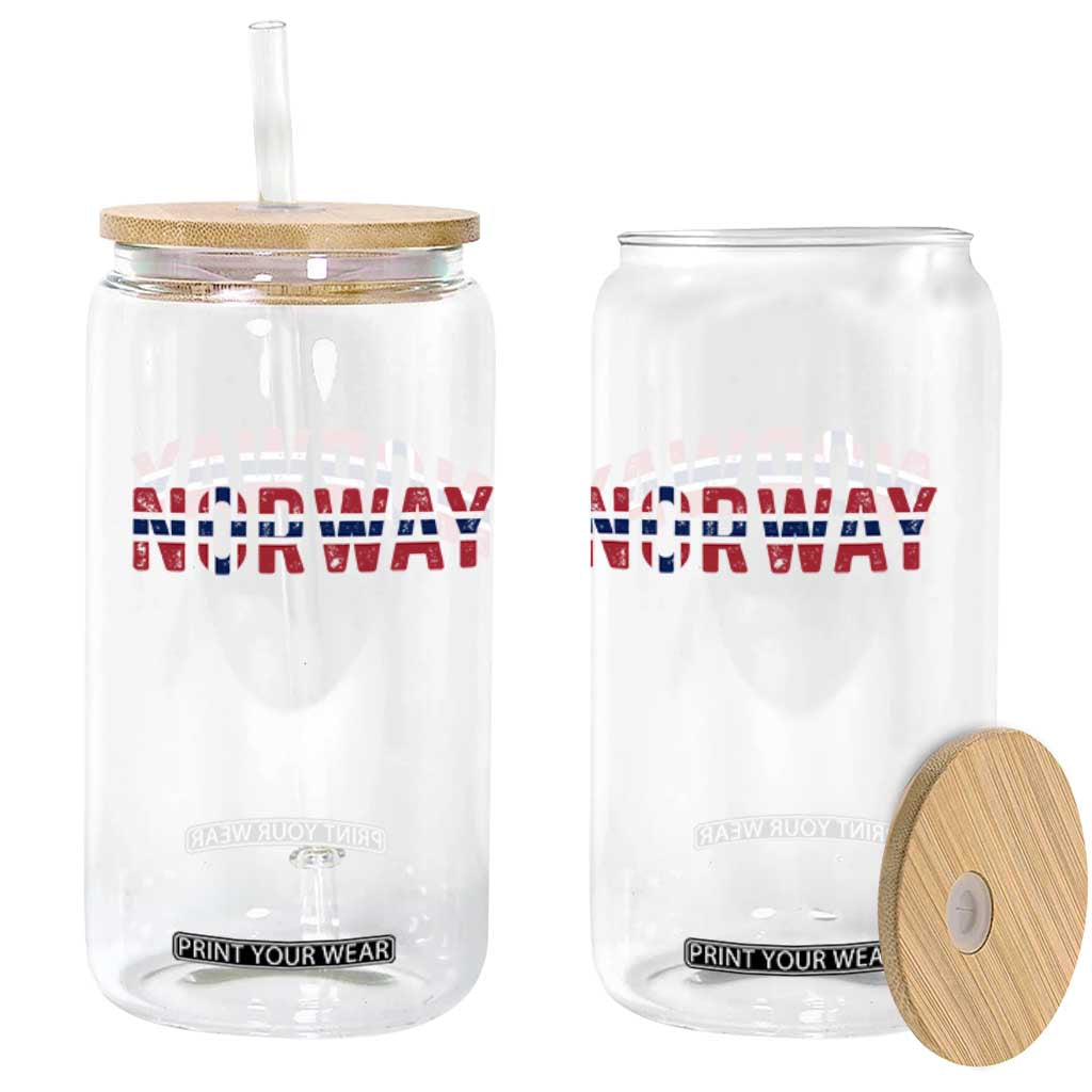 Norge Norway Norwegian Flag Glass Can
