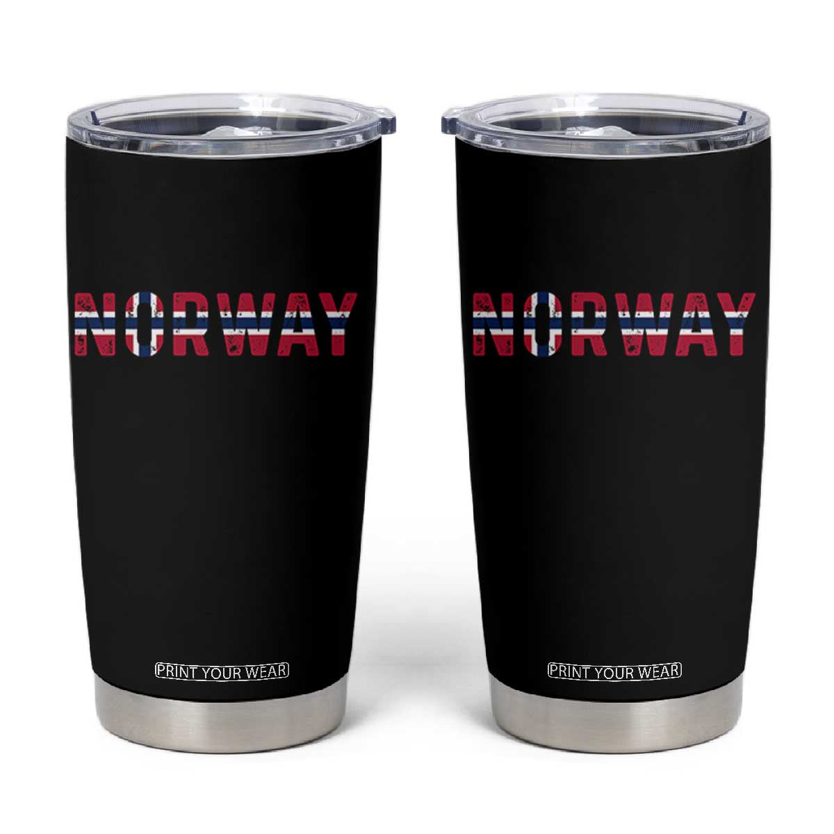 Norge Norway Norwegian Flag Tumbler Cup TS14 Black Print Your Wear