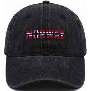 Norge Norway Norwegian Flag Washed Cotton Baseball Cap