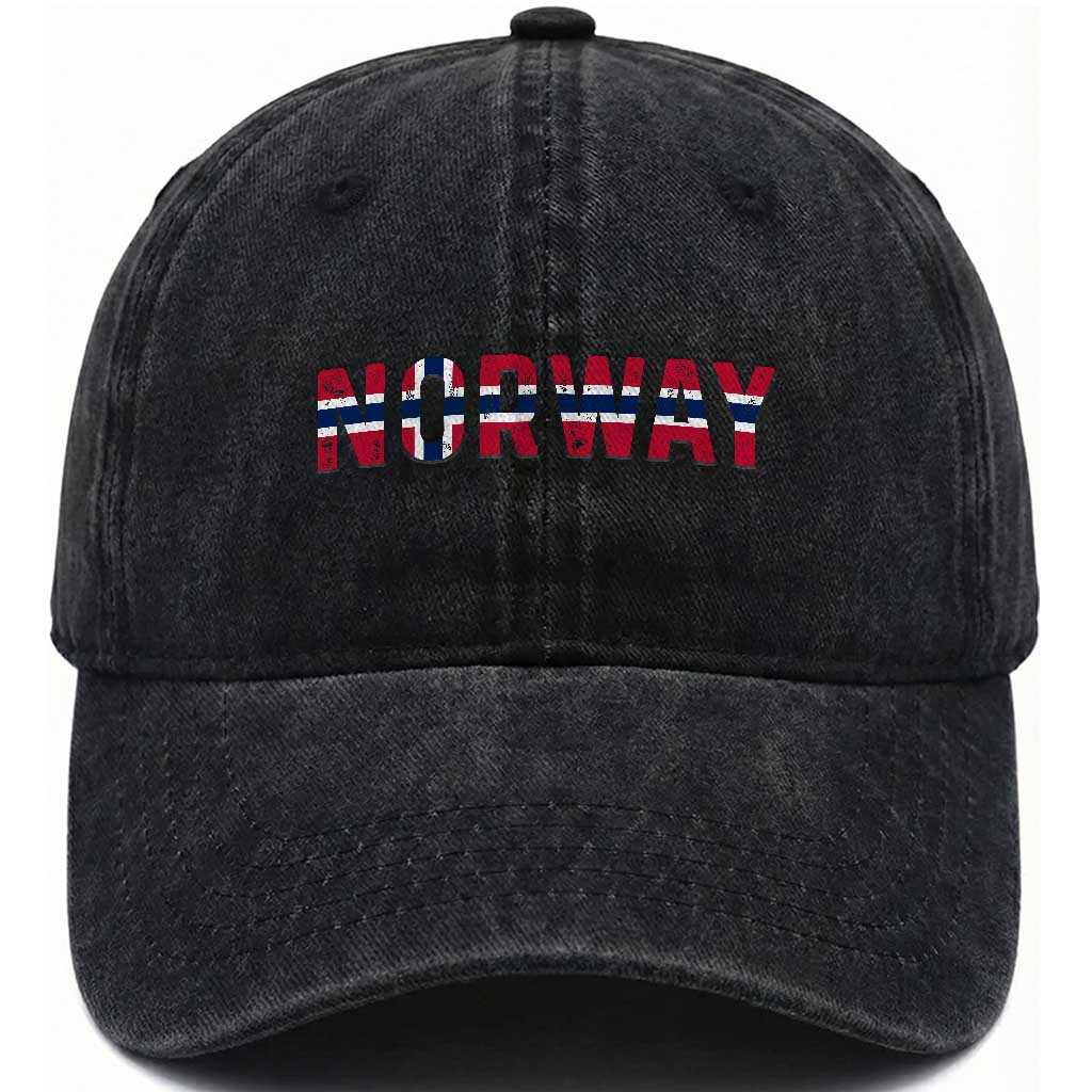 Norge Norway Norwegian Flag Washed Cotton Baseball Cap TS14 Print Your Wear