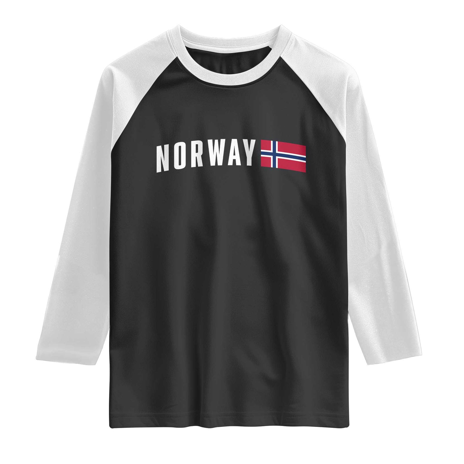 Norwegian Pride Flag Norway Great Gift Raglan Shirt TS14 Black White Print Your Wear
