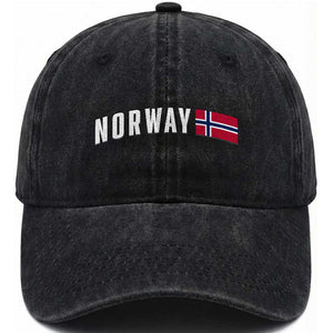 Norwegian Pride Flag Norway Great Gift Washed Cotton Baseball Cap