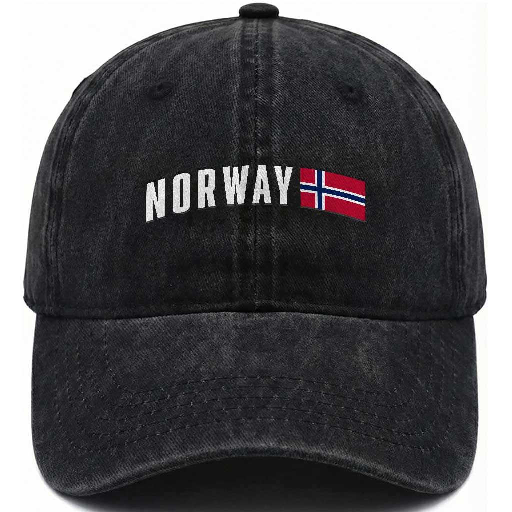 Norwegian Pride Flag Norway Great Gift Washed Cotton Baseball Cap TS14 Print Your Wear