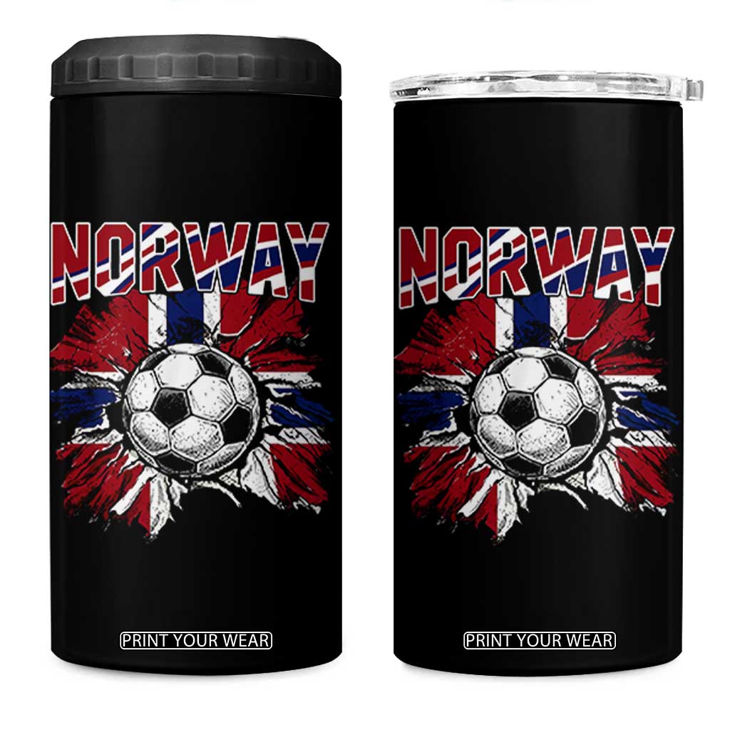 Norway Soccer Fan 4 in 1 Can Cooler Tumbler Norwegian Football Supporter Fan Gift TS14 One Size: 16 oz Black Print Your Wear