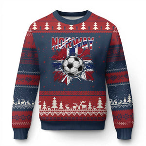 Norway Soccer Fan Ugly Christmas Sweater Norwegian Football Supporter Fan Gift