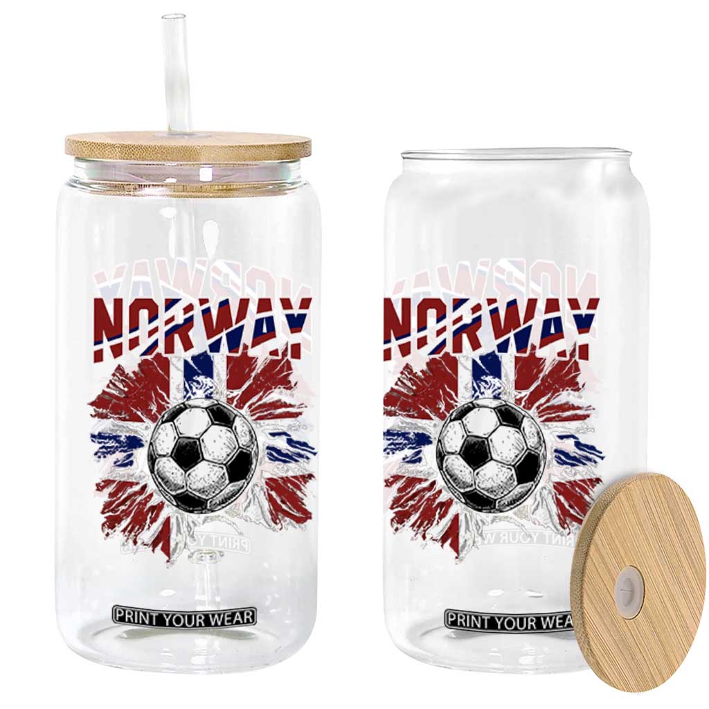 Norway Soccer Fan Glass Can Norwegian Football Supporter Fan Gift
