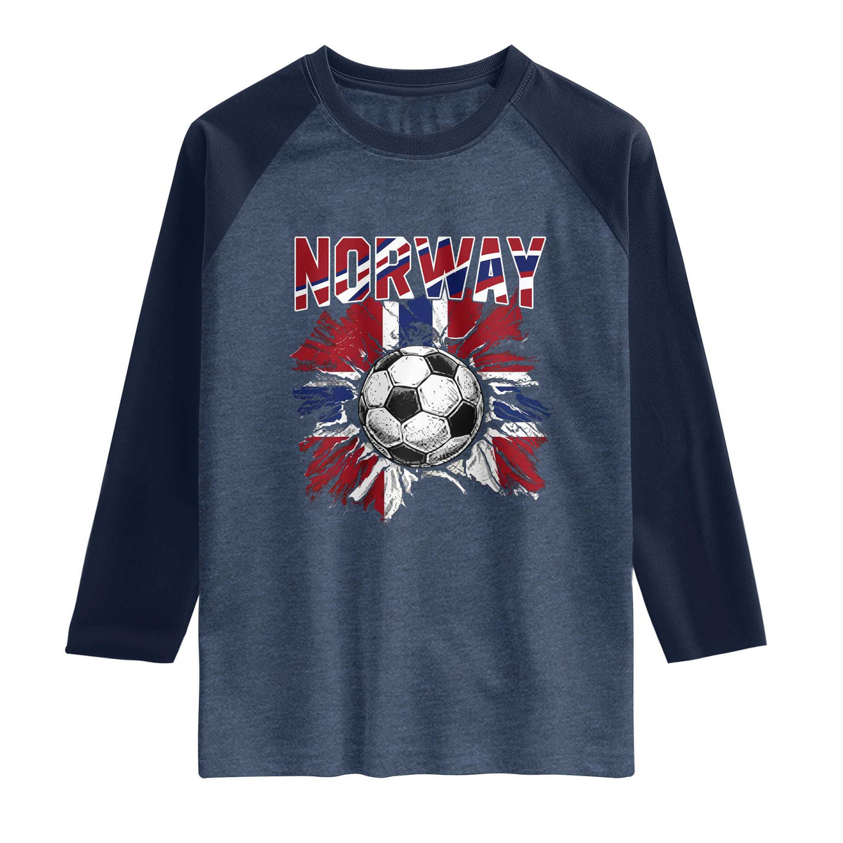 Norway Soccer Fan Raglan Shirt Norwegian Football Supporter Fan Gift
