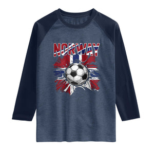 Norway Soccer Fan Raglan Shirt Norwegian Football Supporter Fan Gift