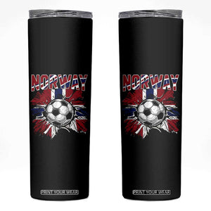 Norway Soccer Fan Skinny Tumbler Norwegian Football Supporter Fan Gift
