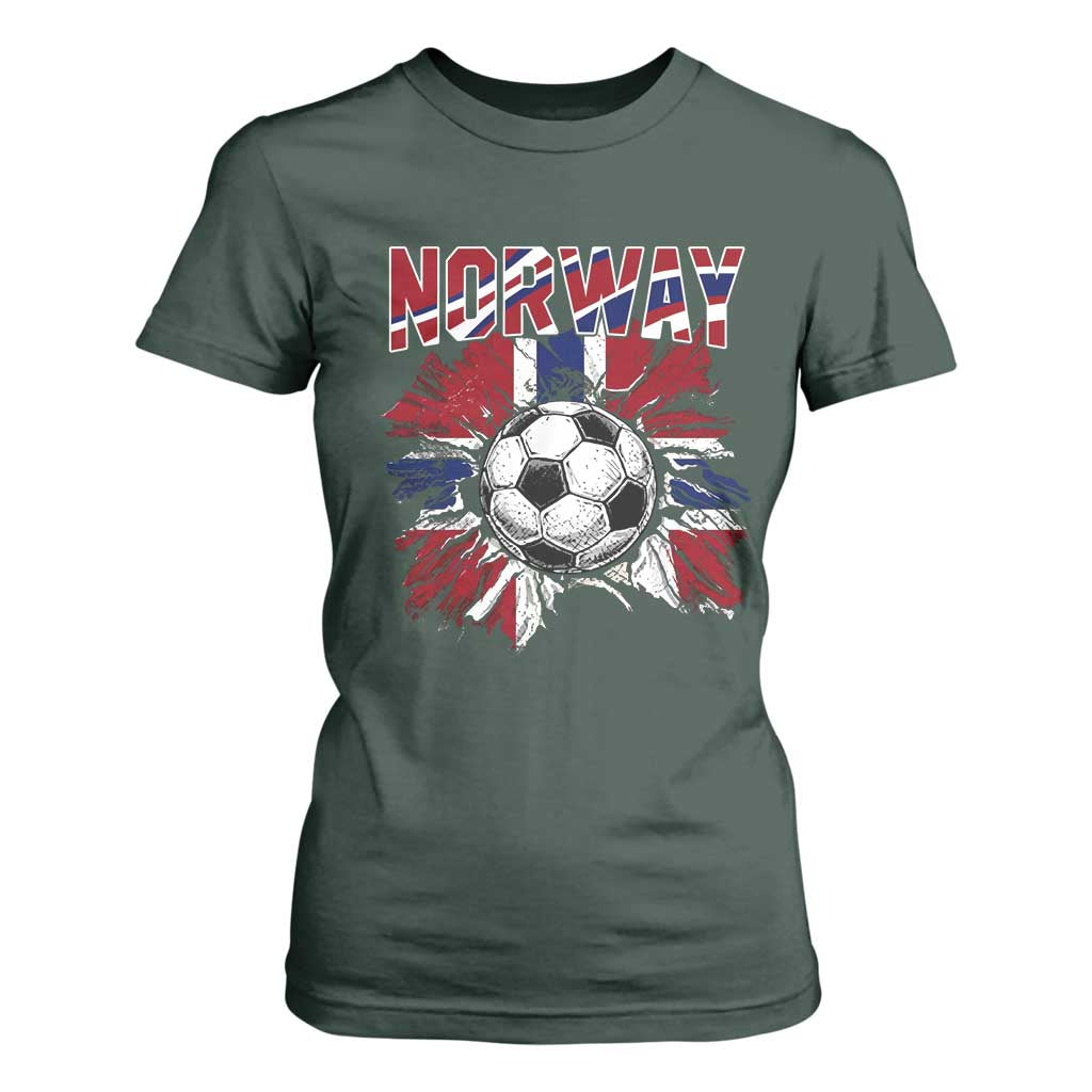 Norway Soccer Fan T Shirt For Women Norwegian Football Supporter Fan Gift