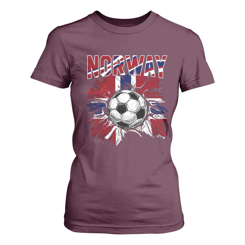 Norway Soccer Fan T Shirt For Women Norwegian Football Supporter Fan Gift