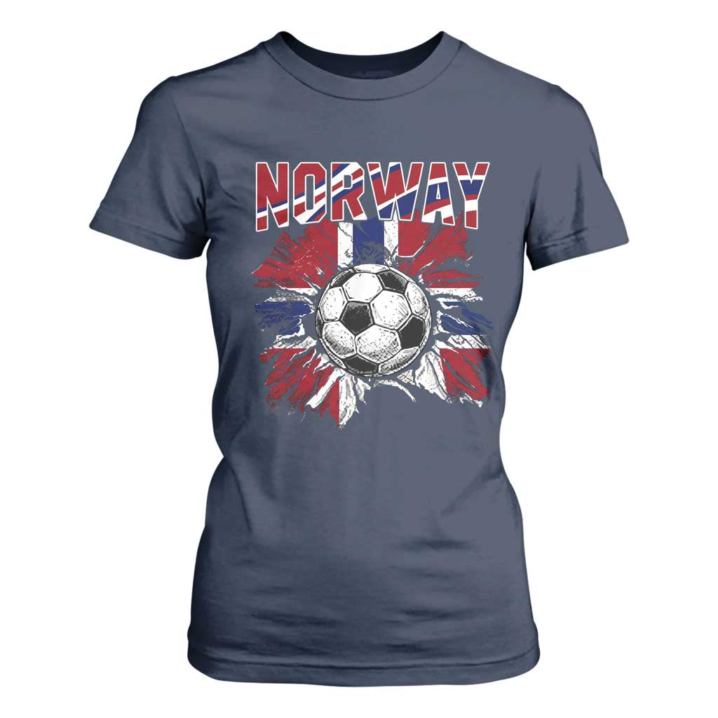 Norway Soccer Fan T Shirt For Women Norwegian Football Supporter Fan Gift