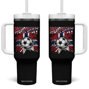Norway Soccer Fan Tumbler With Handle Norwegian Football Supporter Fan Gift