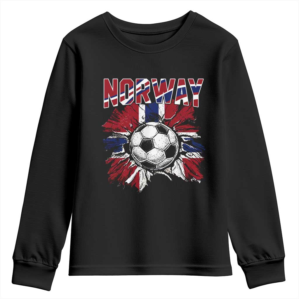 Norway Soccer Fan Youth Sweatshirt Norwegian Football Supporter Fan Gift TS14 Black Print Your Wear