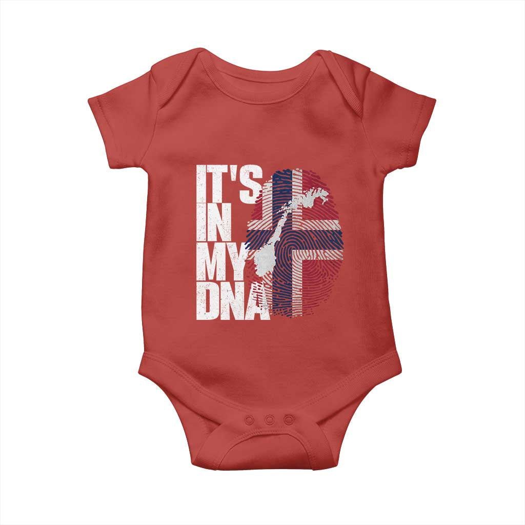It's in My DNA Baby Onesie Norwegian Norway Map Flag Pride TS14 Red Print Your Wear