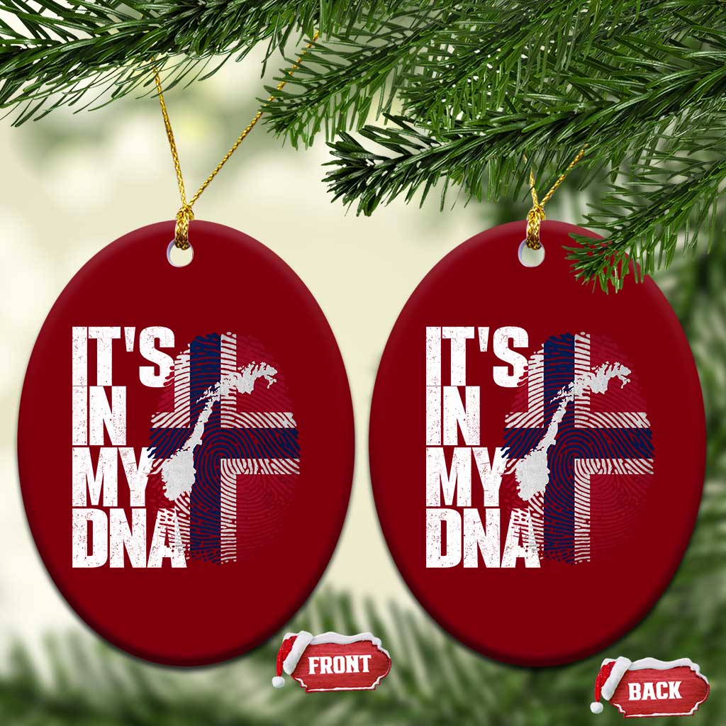 It's in My DNA Ceramic Ornament Norwegian Norway Map Flag Pride