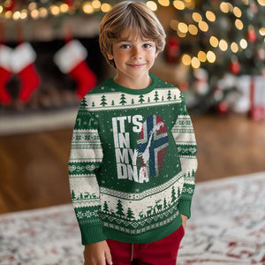 It's in My DNA Ugly Christmas Sweater Norwegian Norway Map Flag Pride