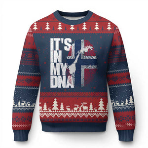 It's in My DNA Ugly Christmas Sweater Norwegian Norway Map Flag Pride