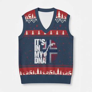 It's in My DNA V-Neck Knit Sweater Vest Norwegian Norway Map Flag Pride
