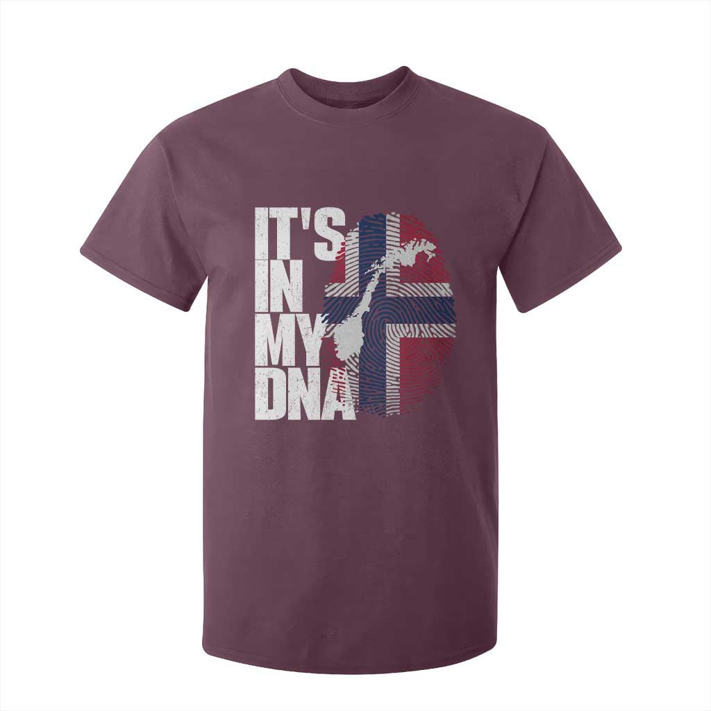 It's in My DNA T Shirt For Kid Norwegian Norway Map Flag Pride
