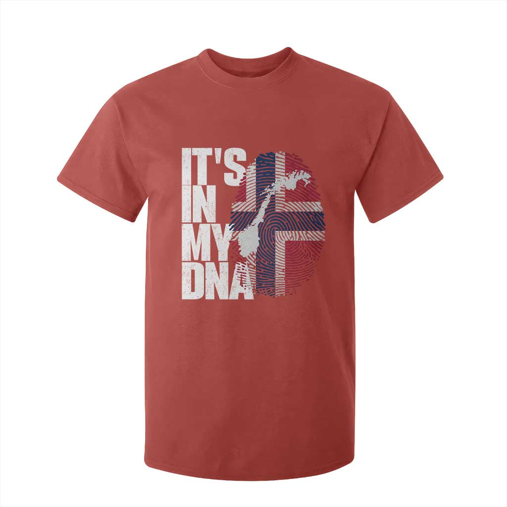 It's in My DNA T Shirt For Kid Norwegian Norway Map Flag Pride