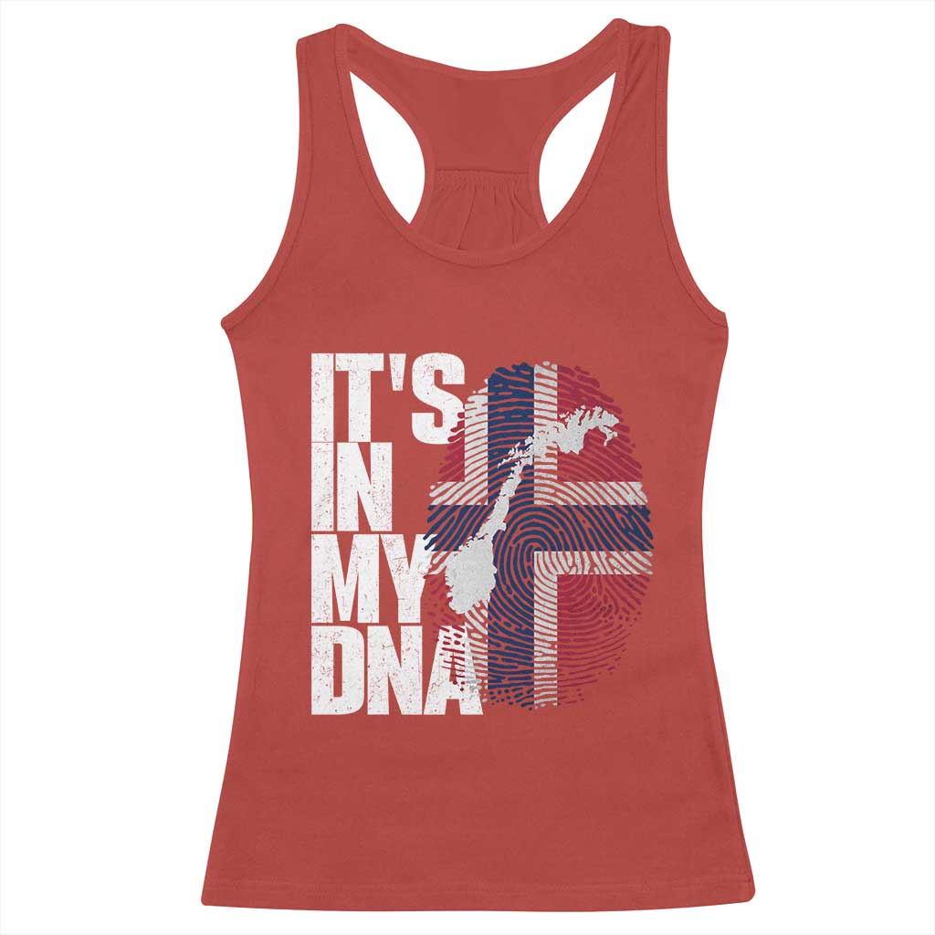 It's in My DNA Racerback Tank Top Norwegian Norway Map Flag Pride TS14 Red Print Your Wear