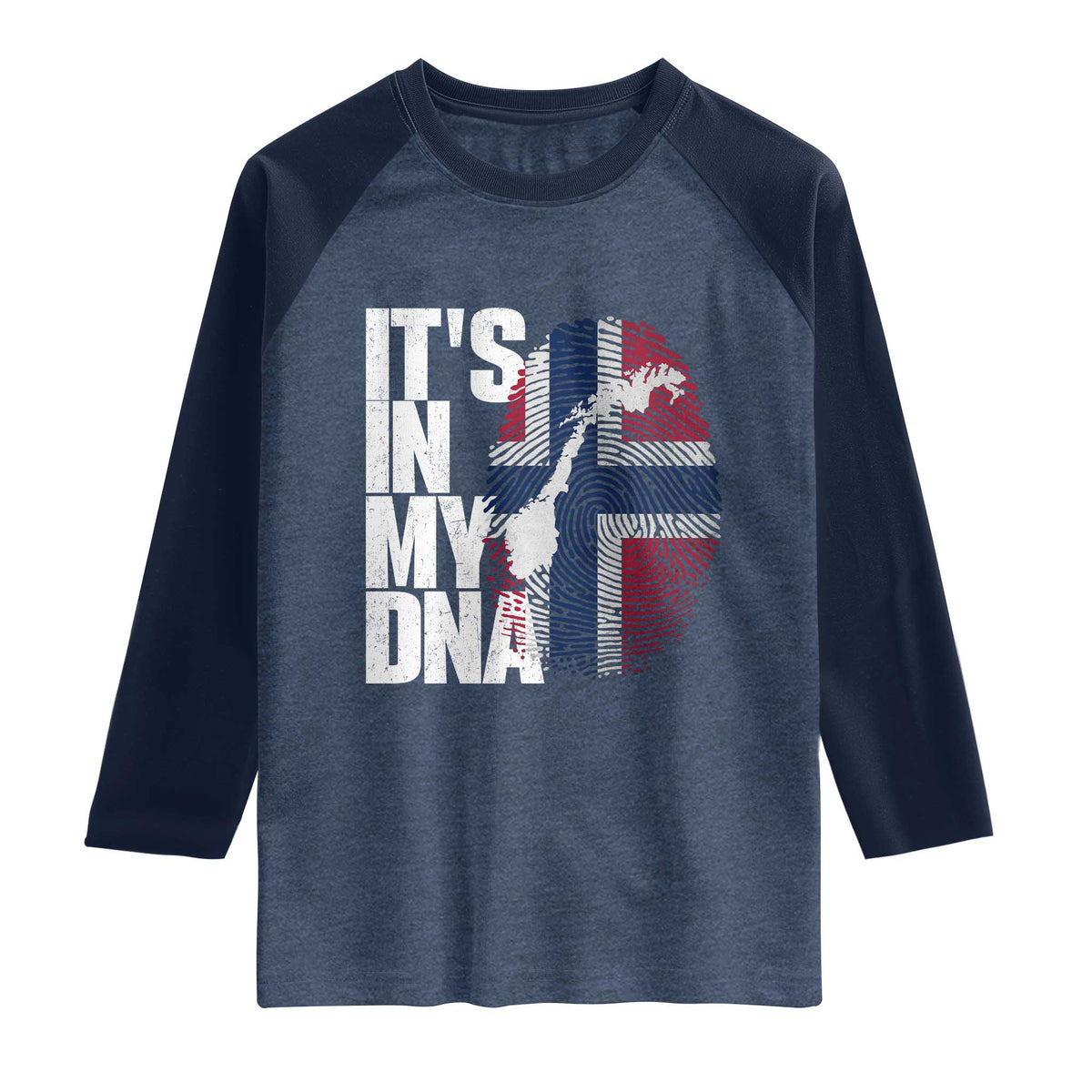 It's in My DNA Raglan Shirt Norwegian Norway Map Flag Pride