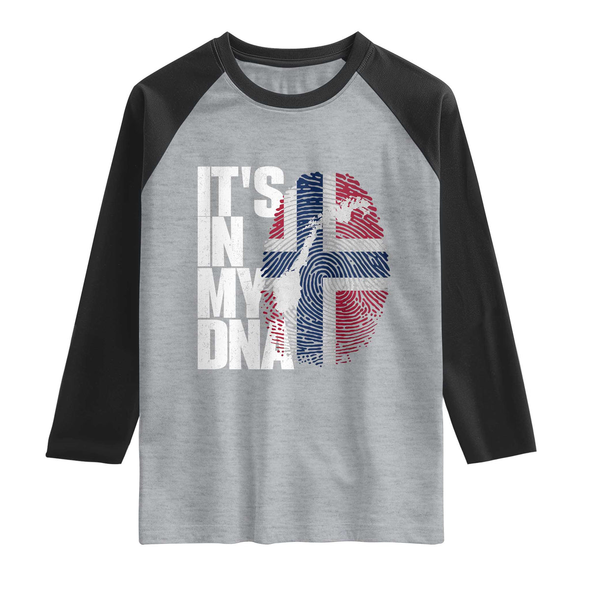 It's in My DNA Raglan Shirt Norwegian Norway Map Flag Pride