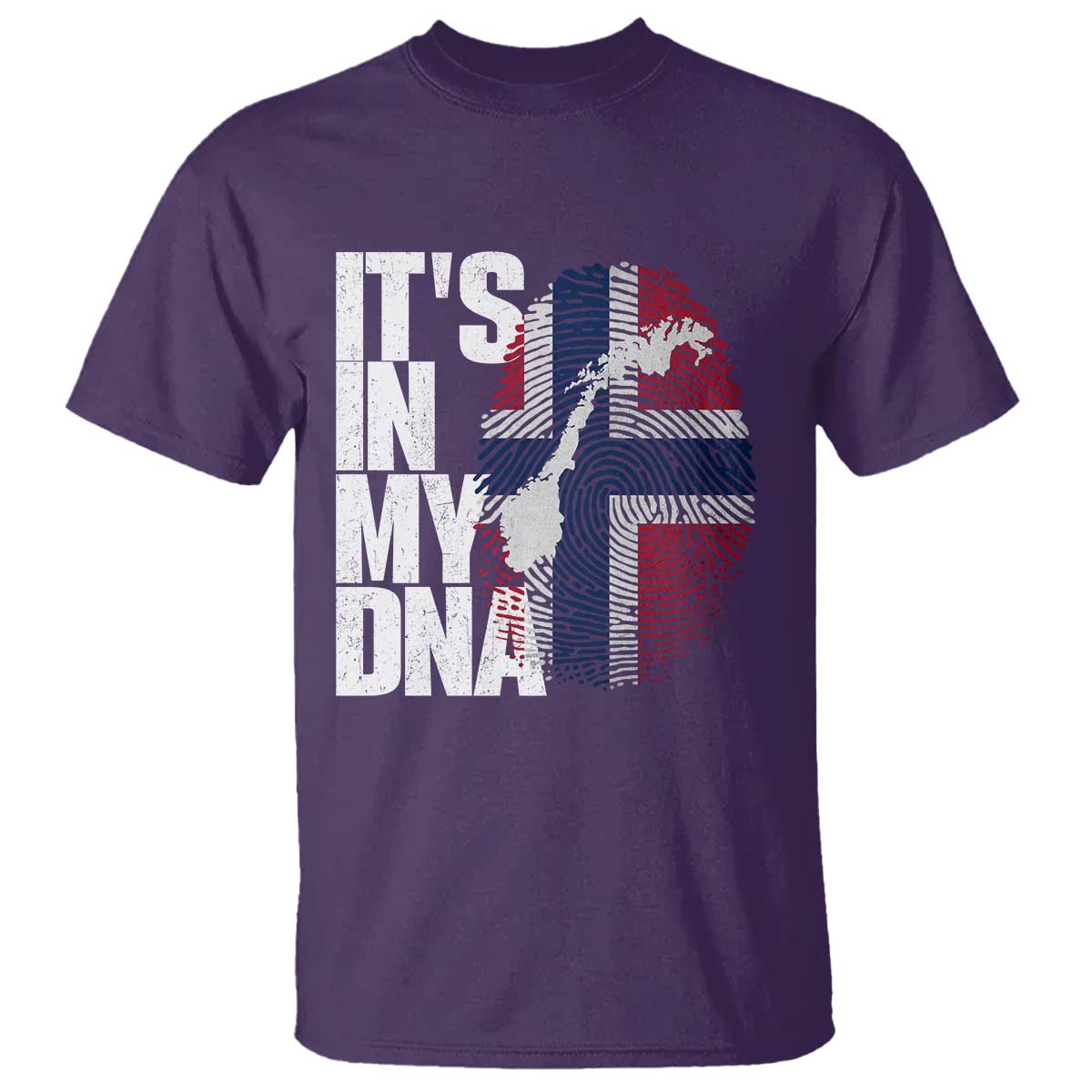 It's in My DNA T Shirt Norwegian Norway Map Flag Pride