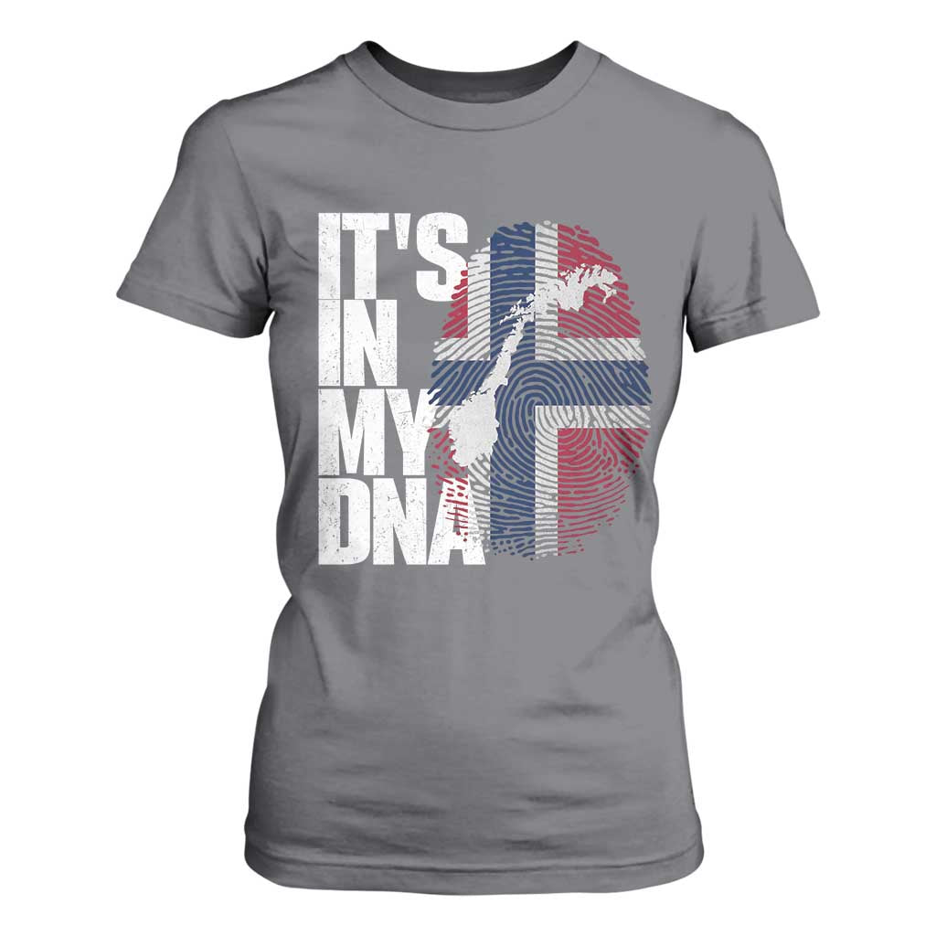 It's in My DNA T Shirt For Women Norwegian Norway Map Flag Pride