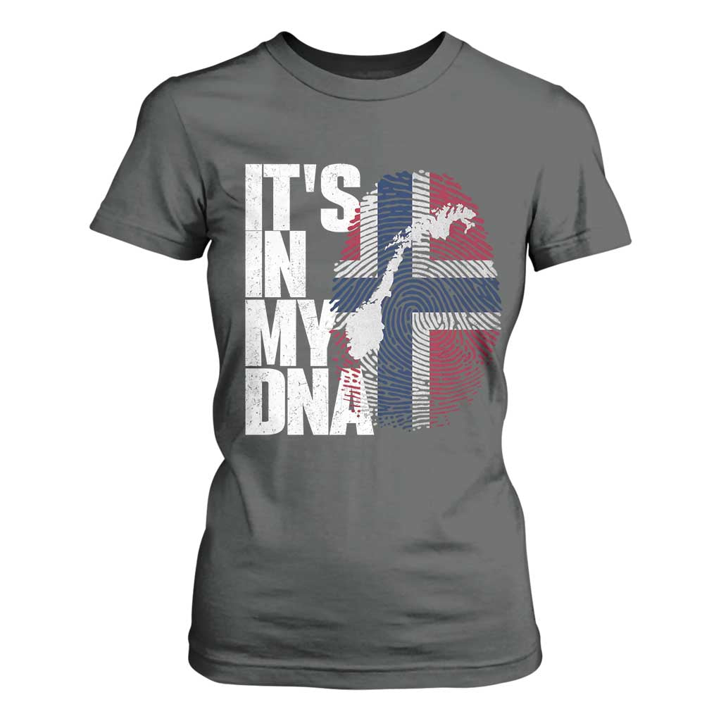It's in My DNA T Shirt For Women Norwegian Norway Map Flag Pride