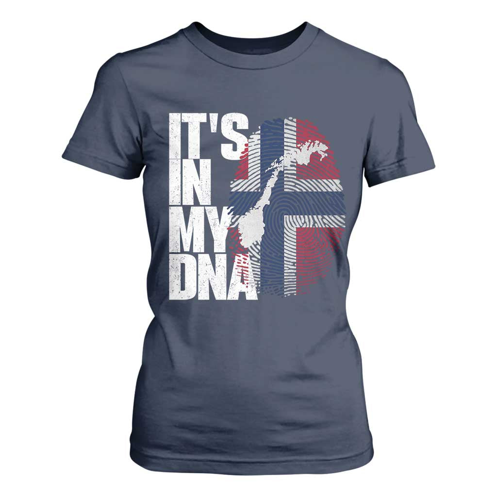 It's in My DNA T Shirt For Women Norwegian Norway Map Flag Pride