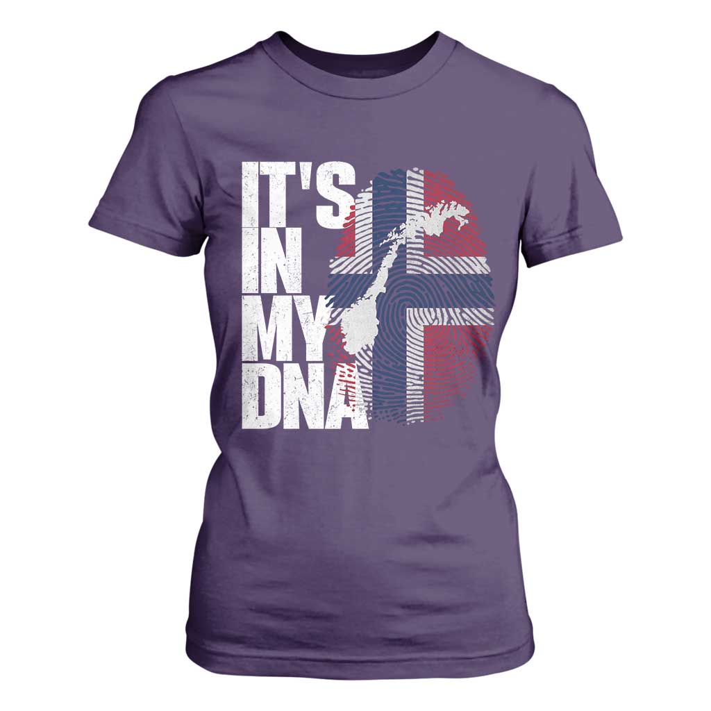 It's in My DNA T Shirt For Women Norwegian Norway Map Flag Pride