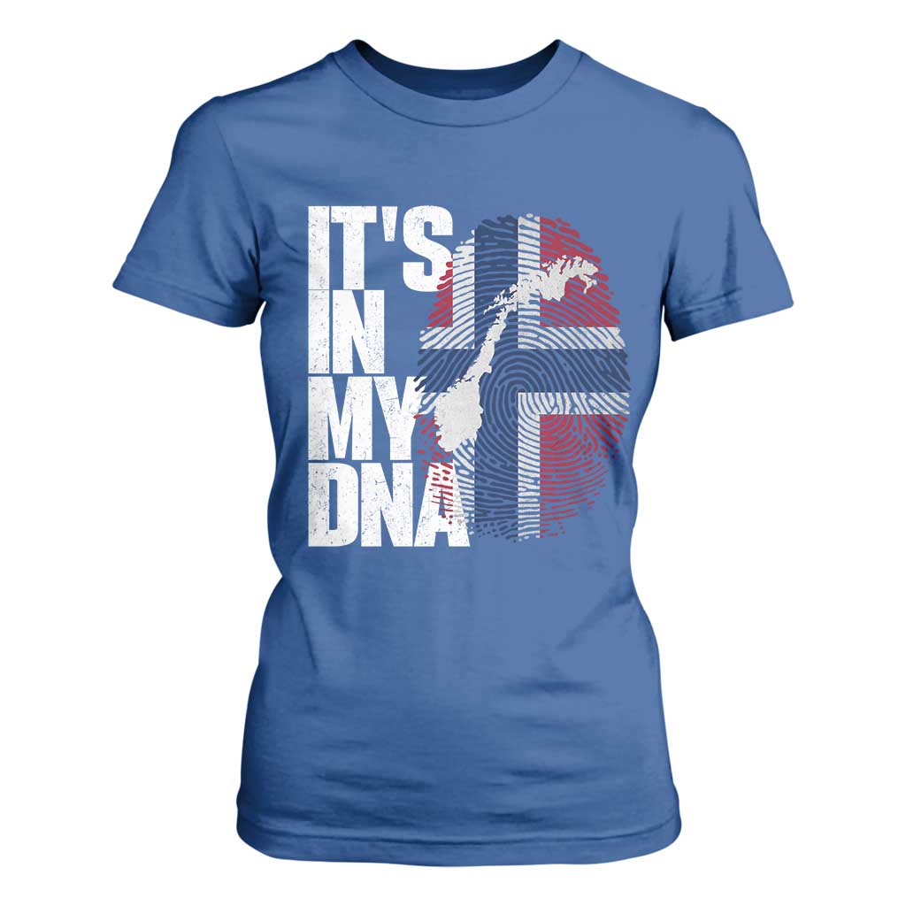 It's in My DNA T Shirt For Women Norwegian Norway Map Flag Pride