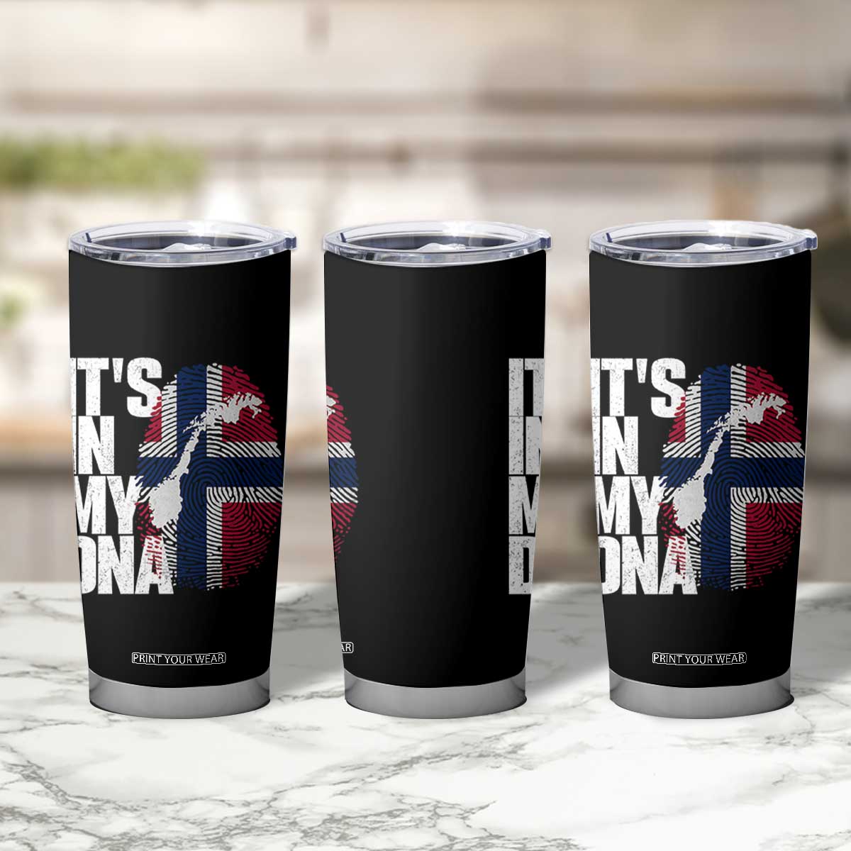 It's in My DNA Tumbler Cup Norwegian Norway Map Flag Pride