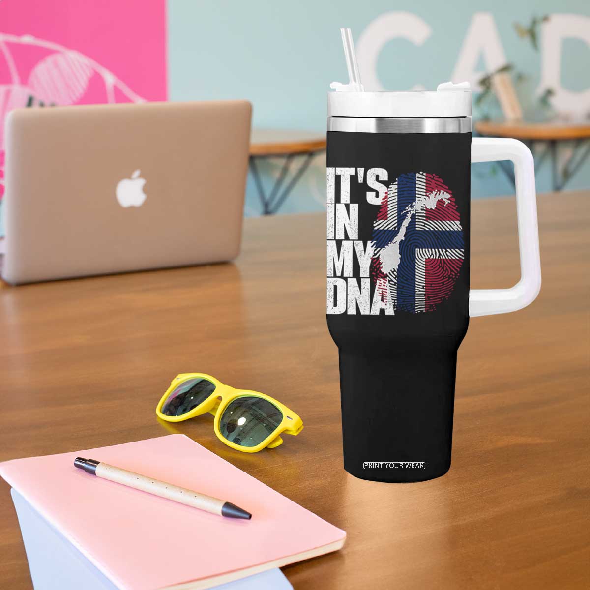 It's in My DNA Tumbler With Handle Norwegian Norway Map Flag Pride