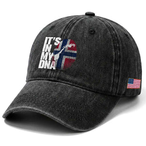 It's in My DNA Washed Cotton Baseball Cap Norwegian Norway Map Flag Pride