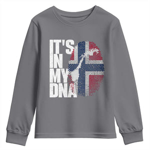 It's in My DNA Youth Sweatshirt Norwegian Norway Map Flag Pride