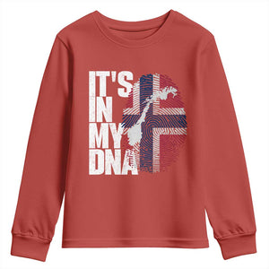 It's in My DNA Youth Sweatshirt Norwegian Norway Map Flag Pride