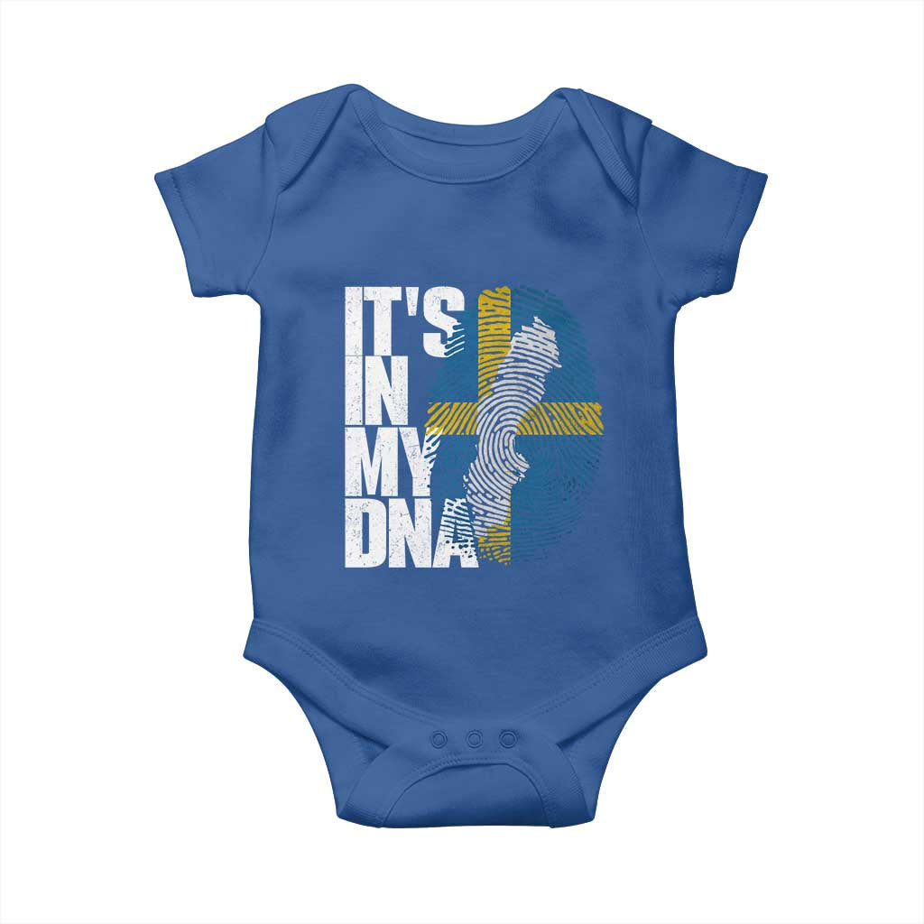It's in My DNA Baby Onesie Sweden Sverige Swedish Map Flag TS14 Royal Blue Print Your Wear