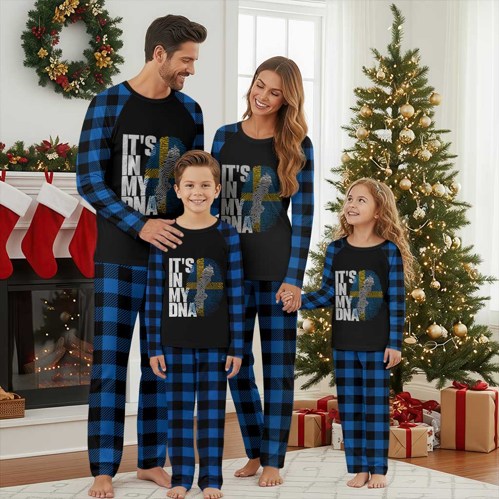 It's in My DNA Plaid Pajama Set Sweden Sverige Swedish Map Flag
