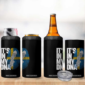 It's in My DNA 4 in 1 Can Cooler Tumbler Sweden Sverige Swedish Map Flag