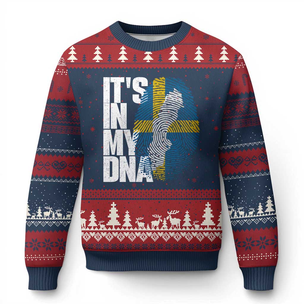It's in My DNA Ugly Christmas Sweater Sweden Sverige Swedish Map Flag