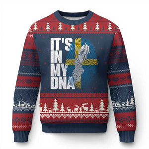 It's in My DNA Ugly Christmas Sweater Sweden Sverige Swedish Map Flag