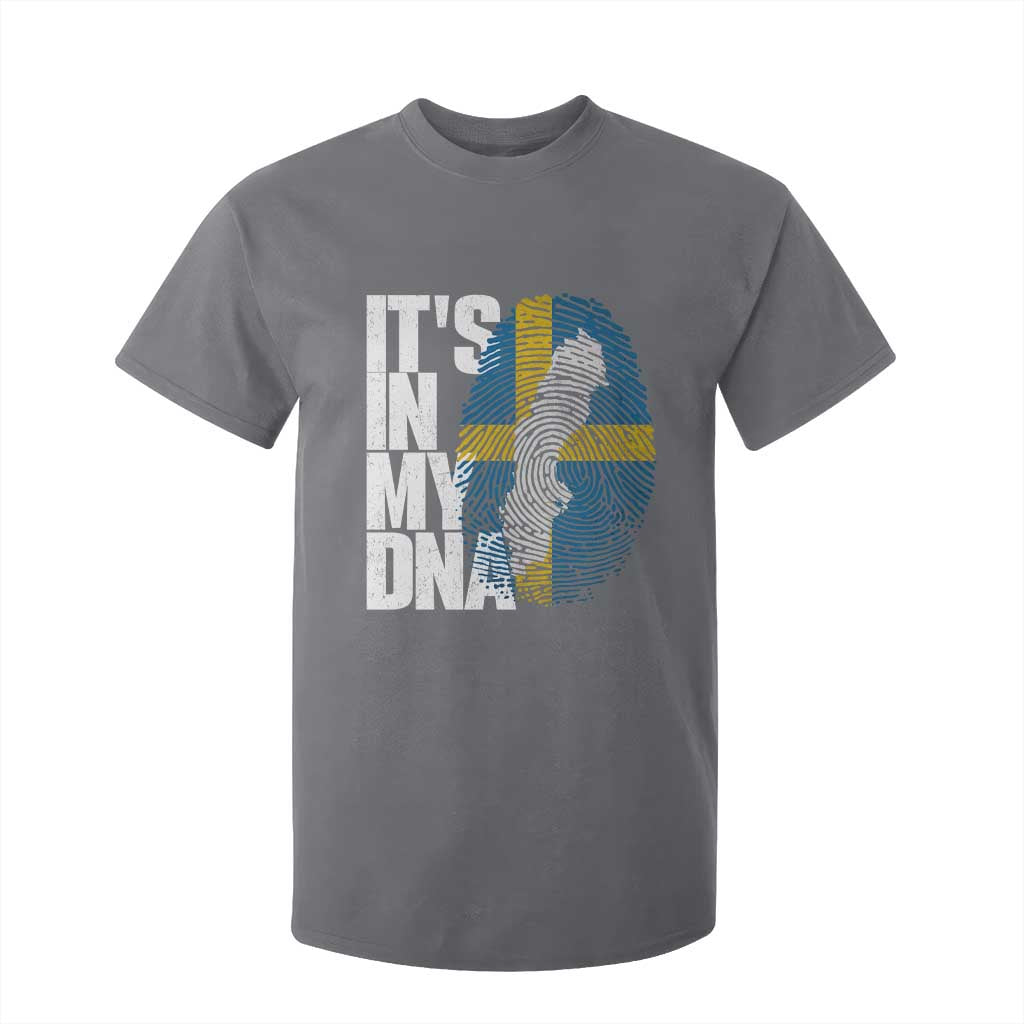 It's in My DNA T Shirt For Kid Sweden Sverige Swedish Map Flag