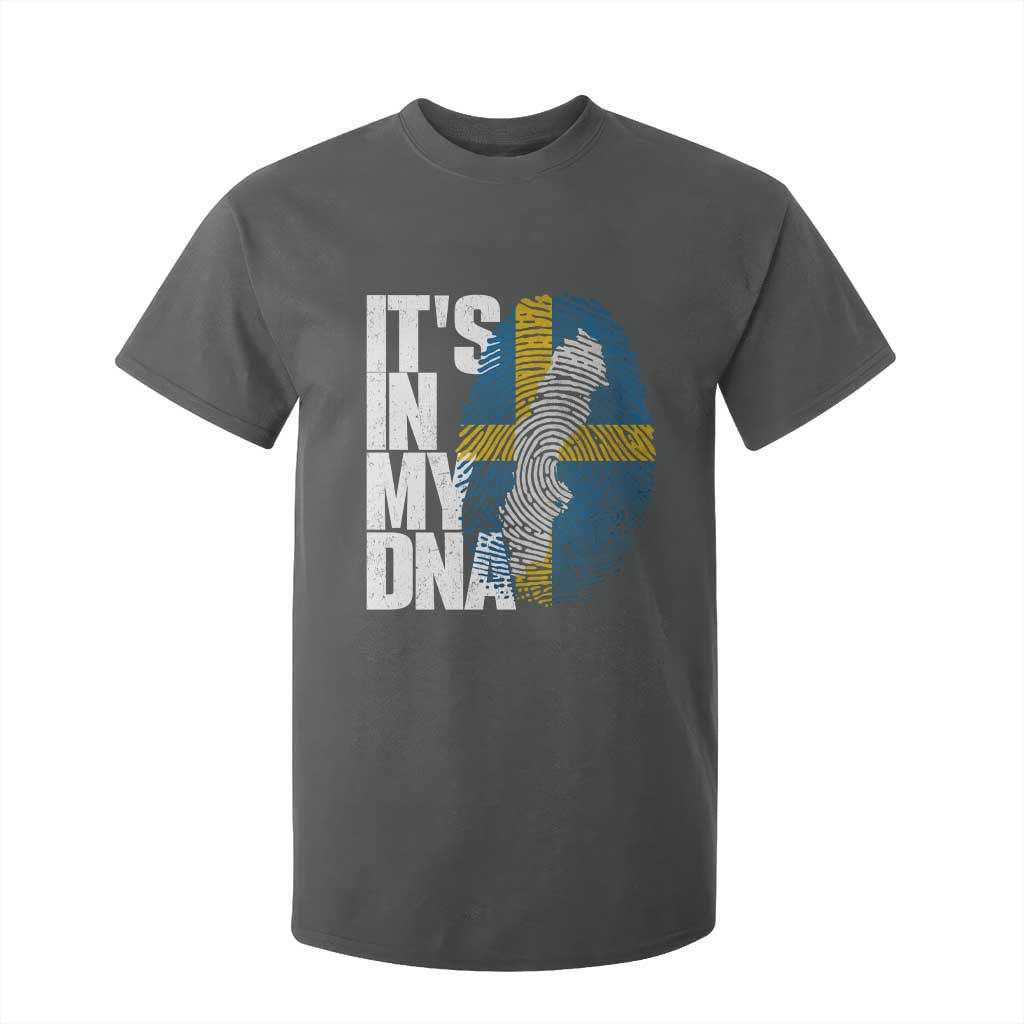 It's in My DNA T Shirt For Kid Sweden Sverige Swedish Map Flag