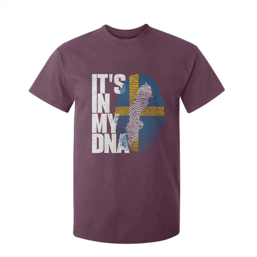 It's in My DNA T Shirt For Kid Sweden Sverige Swedish Map Flag
