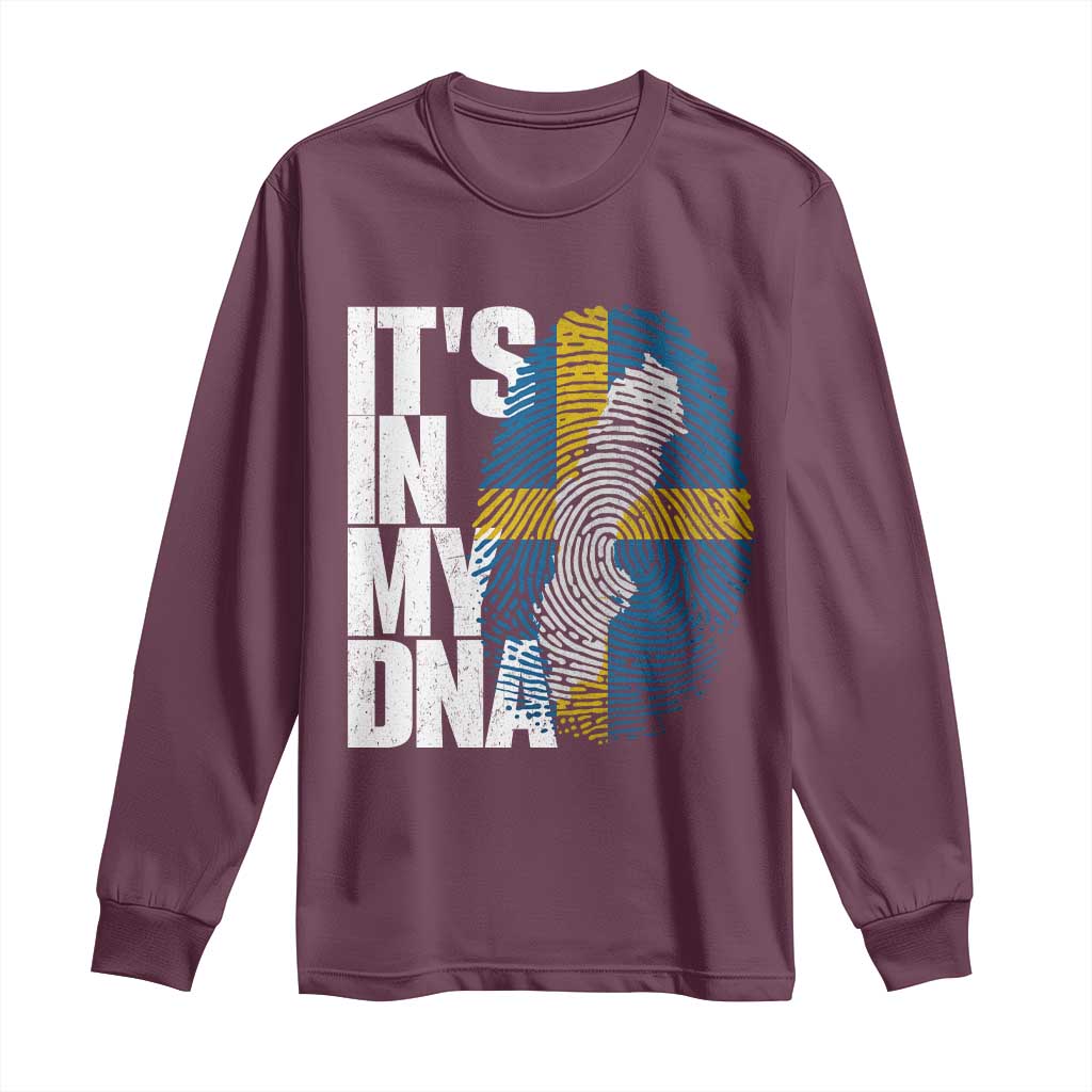 It's in My DNA Long Sleeve Shirt Sweden Sverige Swedish Map Flag