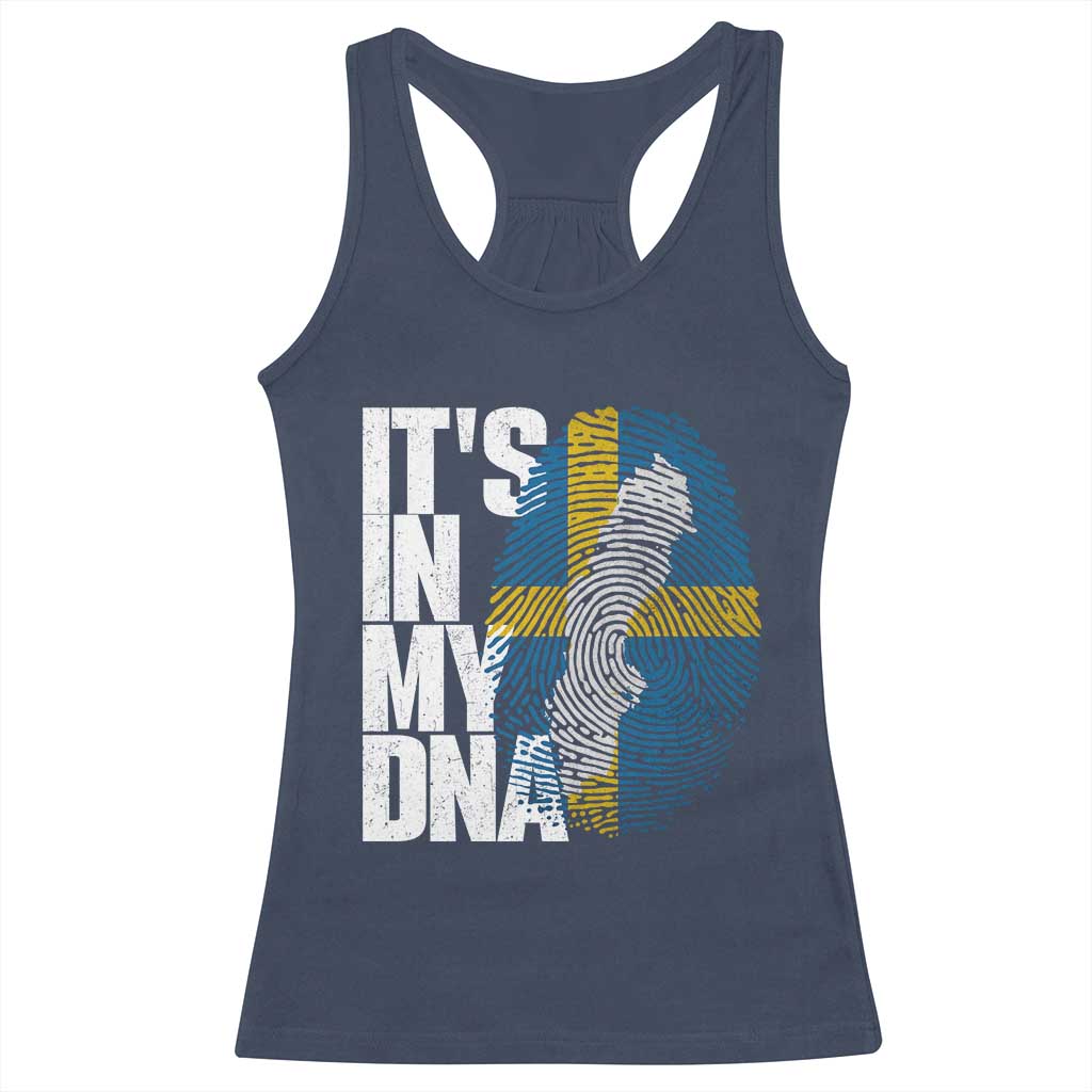It's in My DNA Racerback Tank Top Sweden Sverige Swedish Map Flag