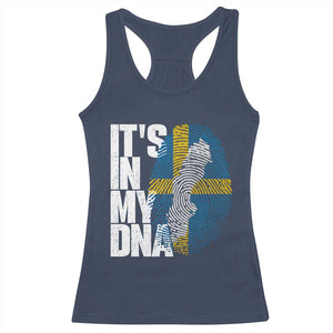 It's in My DNA Racerback Tank Top Sweden Sverige Swedish Map Flag